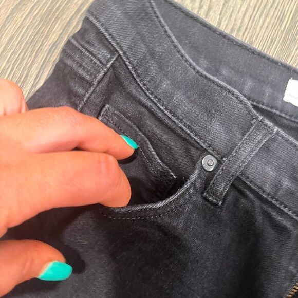 LOFT Womens Straight Jeans Mid Rise Denim Cotton Blend Stretch Black Size 25 - Picture 4 of 13